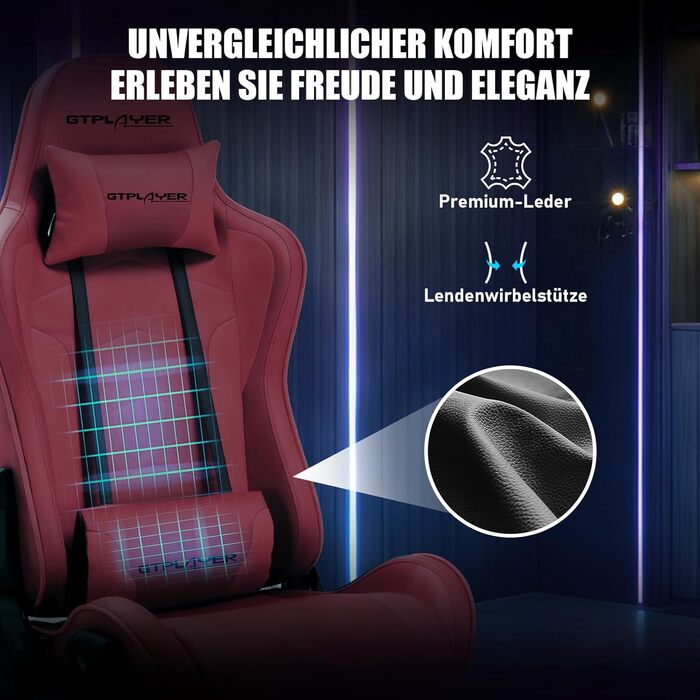 Підставка для керма гоночного симулятора з 3D стереодинаміками, кріпленням для монітора, регульованим кріпленням керма, кріпленням для важеля перемикання передач та педалями (бордовий)