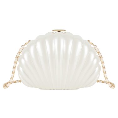 Жіноча вечірня сумочка-клатч з блискітками та оболонкою, блискуча сумочка зі стразами та ланцюжком для весілля, білий 07048
