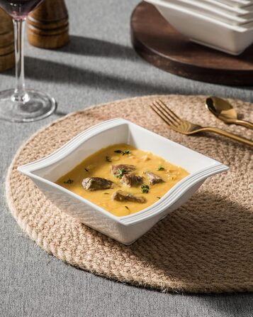 Серія FLORA, набір мисок для порцелянових кремових пластівців з 6 предметів, миска для рису 450 мл, десертна миска для закусок для