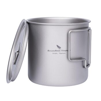 Титанова одношарова чашка для чаю та кави Boundless Voyage, портативний посуд для напоїв на відкритому повітрі, 220 мл, 350 мл, 500 мл (Ti3059D-500ml)