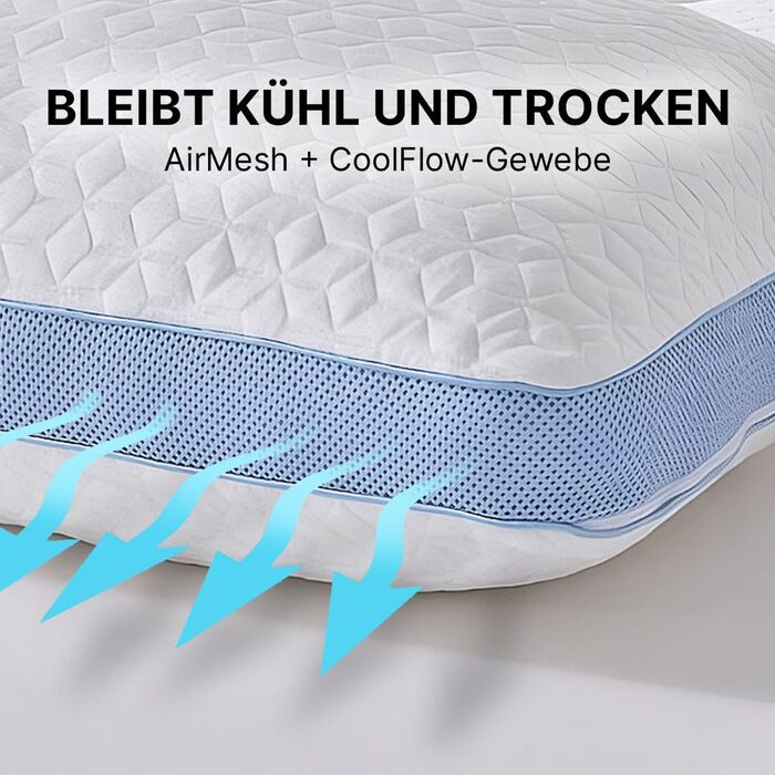 Подушка для шиї з піни з ефектом пам&39яті, регульована висота Ергономічна подушка для сну на боці, спині та животі Охолоджувальна подушка для кращого сну, 80x80