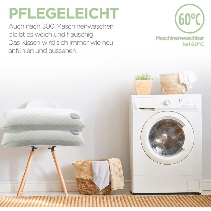 Подушка Vitapur 40 x 80 Алое Вера - Прохолодна влітку, тепла взимку - Подушка 1 для сну на боці із заспокійливим ефектом - Дуже повітропроникна