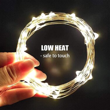 Світлодіодна батарея казкових вогнів, 12x20 мікро світлодіодів міні казкові вогні мідного дроту, що працюють від батареї, 2M DIY м