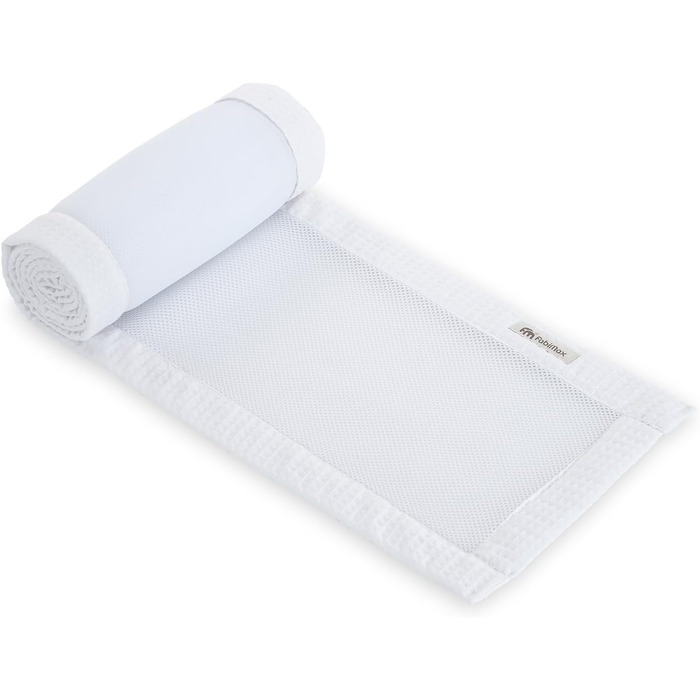 Дитяче ліжечко FabiMax Boxspring Baby Crib Flex 90x55, сертифіковане TV, виготовлене з букової деревини, білого лаку, з інноваційною регульованою бічною рейкою, підходить для ліжок з пружинним блоком (надувний матрац, білий) Білий надувний матрац