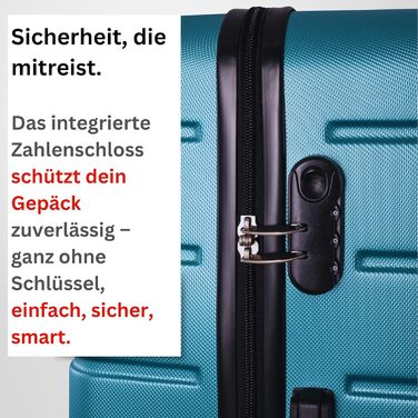 Валіза NOWI Hard Shell XL Large - Об&39єм 100 л - Обхват 158 см - 8 коліс, що обертаються на 360 - Легка валіза з кодовим замком та телескопічною ручкою - Дорожня валіза з колесами, візок (Бірюзовий, XL) XL Turquoise