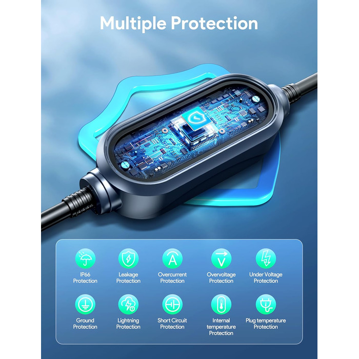 КВт, зарядний кабель для зарядного пристрою для електромобілів тип 2, зарядний кабель CEE 16A до типу 2, зарядний пристрій 7.5M 11