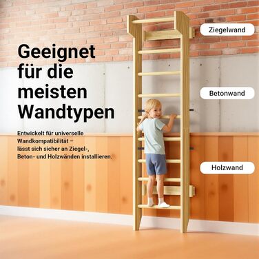 Дерев&39яні шведські стінки COSYLAND з турніком, стінка для скелелазіння для дітей та дорослих, гімнастична стінка для дитячих кімнат та фітнесу, кріплення до дверної рами, колір натурального дерева