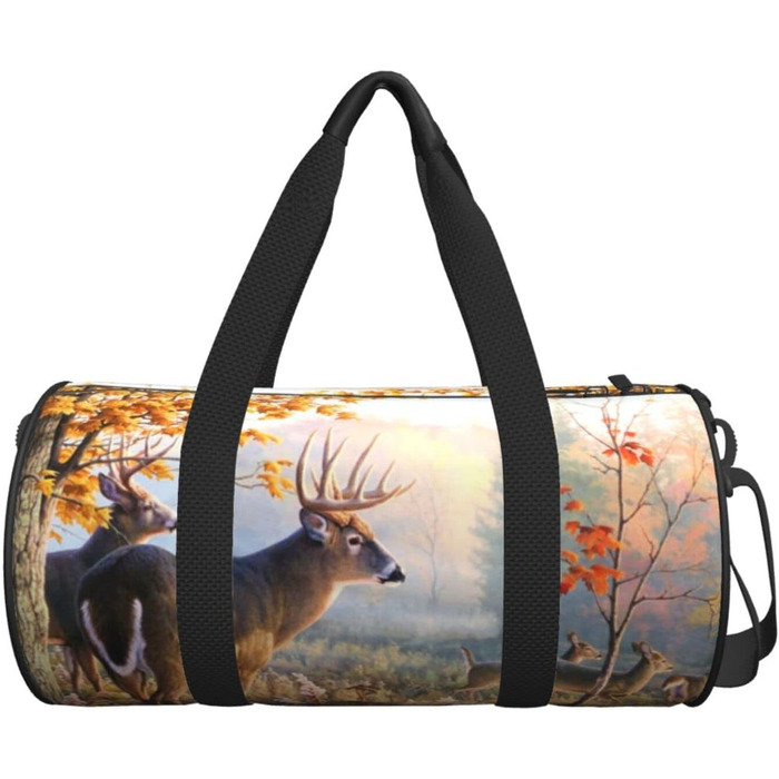 Дорожня сумка-циліндр з оленем, спортивна сумка для чоловіків та жінок, сумка-мішок, спортивна дорожня сумка