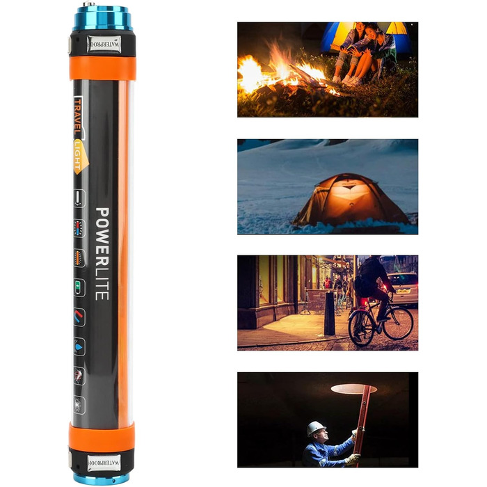 Магнітний кемпінговий ліхтарик RiToEasysports, акумуляторний світлодіодний ліхтарик для намету з 6 режимами, магнітна адсорбція для наметів, шаф, підвалів тощо (T-30)