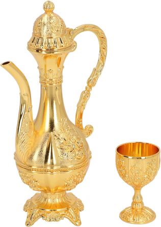 Арамокс Вінтажний чайний сервіз, сплав цинку, елегантний дизайн, ретро-набір для вина, для декору дому, святкових обідів та сімейних зустрічей