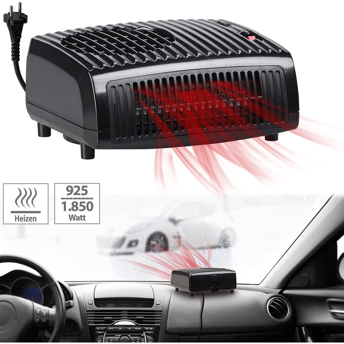 Автомобільний обігрівач AGT Електричний керамічний допоміжний обігрівач, 2 режими нагріву, 1850 Вт, 230 В (електричний автомобільний обігрів вікон, електричний обігрів лобового скла, настільна розетка)