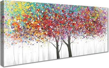 Барвисте дерево життя з рамкою Картини на полотні Червоне жовте дерево Картини на полотні Картини на полотні Картина на полотні Фо