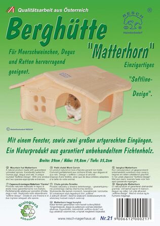 Гірська хатина Resch No. 21 Matterhorn, натуральний масив ялини з 2 входами/виходами, вікном та закругленими кутами