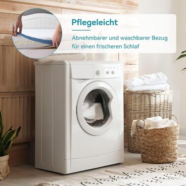 Наматрацник Storeo Basics з піни з ефектом пам&39яті з ремінцями, 140 x 200 см, товщина 5 см, білий 140 x 200 x 5 см