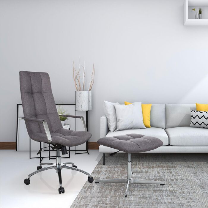 Ретро-табурет SARANTO, 670934, тканина, темно-сірий