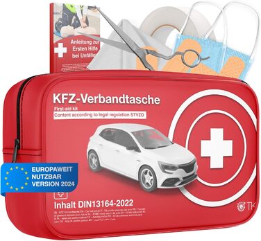 Автомобільна аптечка з дихальними шторками - Аптечка для автомобілів згідно з чинним стандартом 2024 та 2025 - DIN131642022 - Апте
