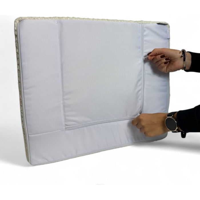 Дитяче крісло-реклайнер (квадратне) - Виготовлене з тканини Тедді - 547x34 см - З функцією сну - М&39яке та безпечне - Oeko-Tex, Синій