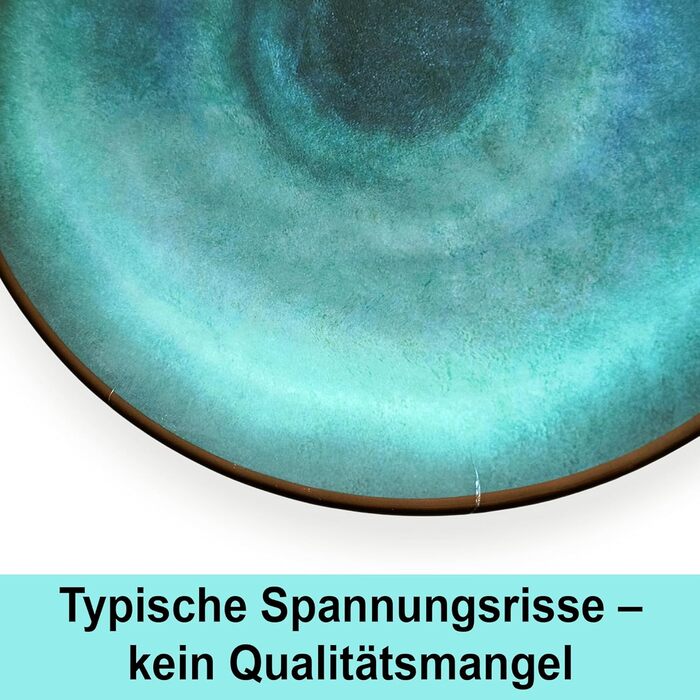 Набір меламінового посуду Jesolo зелений для 2 осіб - з чашками з нержавіючої сталі, вигляд кераміки, можна мити в посудомийній машині, кемпінговий посуд, караван, кемпінг, фестиваль - чашка з нержавіючої сталі бірюзового кольору