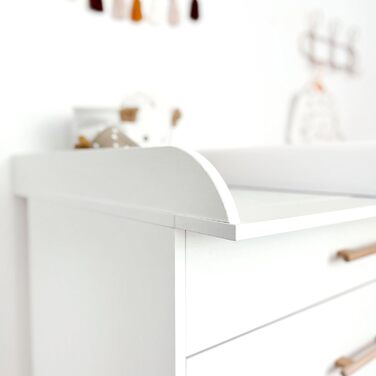 Пеленальний столик ATB ILA - 101 x 85 x 75 см - Повний комплект для дитячої кімнати - Функціональні меблі - Зручний пеленальний столик для немовлят з шухлядами (білий)