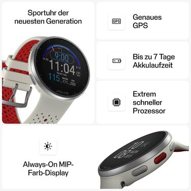 Сучасний спортивний GPS-годинник, пульсометр, смарт-годинник для чоловіків та жінок, годинник для бігу, тренування, моніторинг сну та трекер активності Snow White Pacer Pro