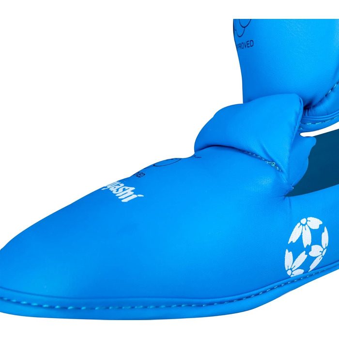 Захисні накладки на гомілку та підйом Hayashi Karate (схвалені WKF) XXL синього кольору