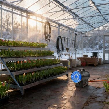 Газовий обігрівач Aufun 30 кВт 220 В, газовий обігрівач, газовий радіаційний обігрівач, пропановий обігрівач, потік повітря 650 м/год, генератор гарячого повітря, включаючи газовий шланг та регулятор тиску