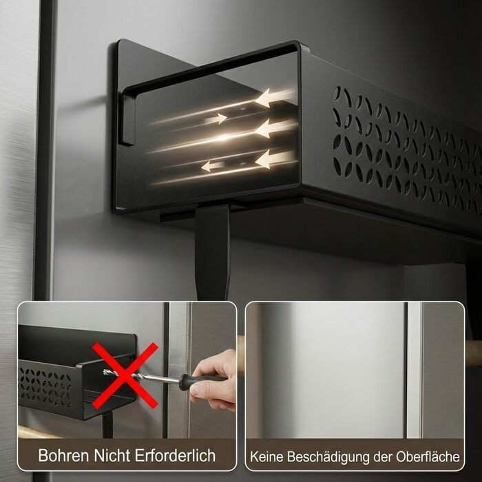 Набір магнітних підставок для спецій, 4 предмети (2 великі 2 маленькі) - Зі штангою для кухонного паперу, надзвичайно сильним магнітом, не потребує свердління - Універсальний органайзер для спецій для холодильника, кухні та стіни