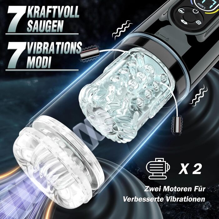 Електричний мастурбатор, секс-іграшка для чоловіків із 7 режимами телескопічна функція, обертання, всмоктування, вібрація та лизання мастурбація для чоловіків секс-іграшки кишенькові мастурбатори-кишеньки, секс-іграшки