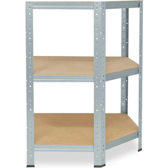 Кутова полиця 90x60x30 см Міцна оцинкована металева полиця, що стоїть на 3 полиці, вантажопідйомність 175 кг кожна / Кутова полиця Міцна кутова полиця / Вставна полиця