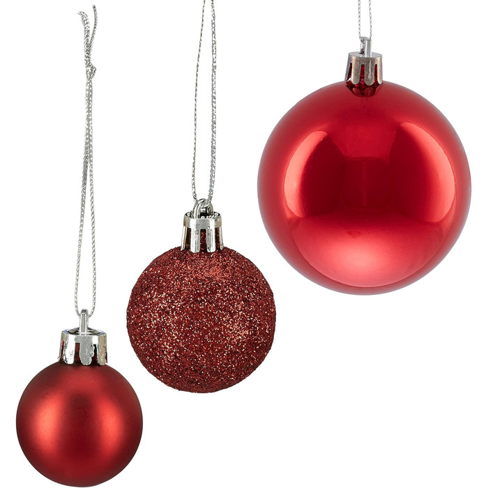 Різдвяні кульки набір із 100 шт червоні Relaxdays