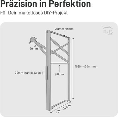 Набір для пивного саду Natural Goods Berlin, 2 предмети - металевий каркас для пивного столика (чорний, 70 см x 42 см) - ніжки для столу - міцний каркас столу для саду, патіо та кемпінгу, В70 x Ш42 см - стіл чорного кольору