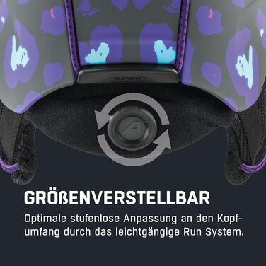 Безпечний, ударостійкий та індивідуально регульований лижний шолом зі знімними амбушурами для дітей M (51-55 см), темно-сірий леопардовий матовий