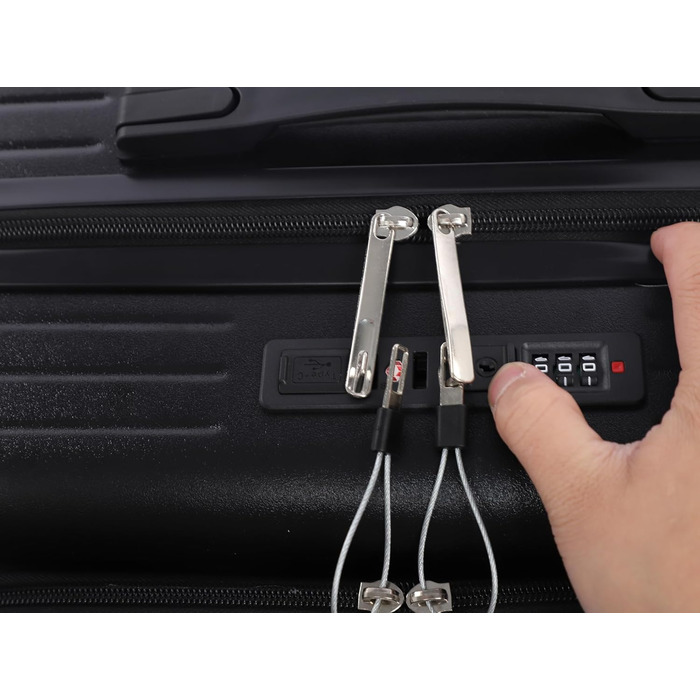 Маленька валіза з кодовим замком, оснащена портом зарядки USB, 18-дюймова дорожня валіза з відділенням для ноутбука (чорна)
