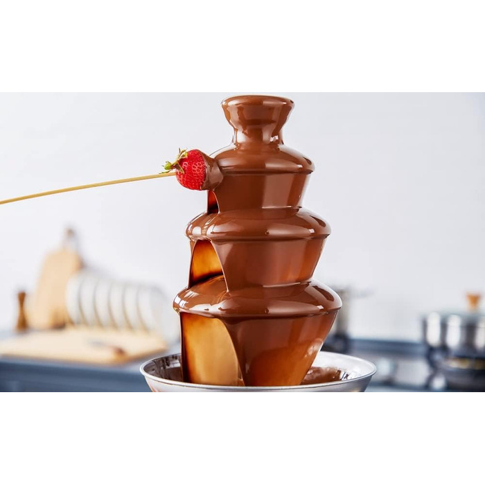 Шоколадний фонтан 170 Вт 1250 г Якісна та міцна нержавіюча сталь 4 етапи Термостійкий Шоколадний фонтан Фондю Шоколадне фондю Шоколадний фонтан