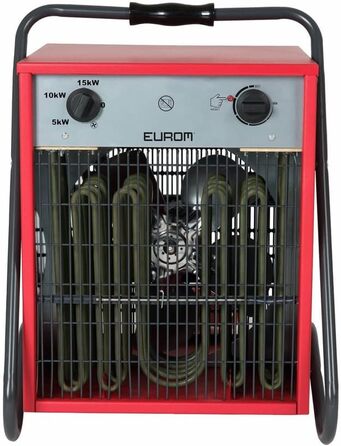 Електричний вентилятор-обігрівач Eurom 15 000 Вт, з кабелем, 400 В 332711 (Вентилятор-обігрівач, обігрівач гаража, обігрівач майстерні, електричний обігрівач) Потужність 15 000 Вт / Потужність двигуна 95 Вт / Рівні потужності 3