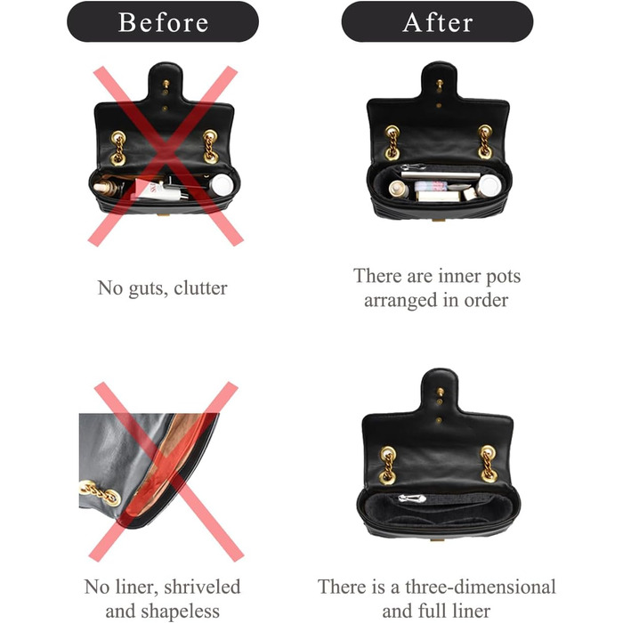 Організатор для гаманця Chispee, повстяна сумка, органайзер, підходить для GG Marmont Matelasse, сумка через плече, зберігання та