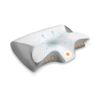 Подушка для шиї JINER, подушка з піни з ефектом пам&39яті, ортопедична подушка, ергономічна подушка для сну на боці, спині та животі, 62x37x10/12 см