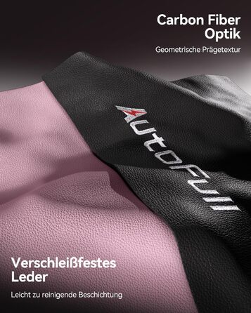 Ігрове крісло AutoFull C3, ергономічне ігрове крісло з поперековою опорою, регулюванням висоти та функцією нахилу, ігрові крісла з підставкою для ніг, вантажопідйомність 150 кг, гоночний дизайн сидіння зі штучної шкіри (рожевий)