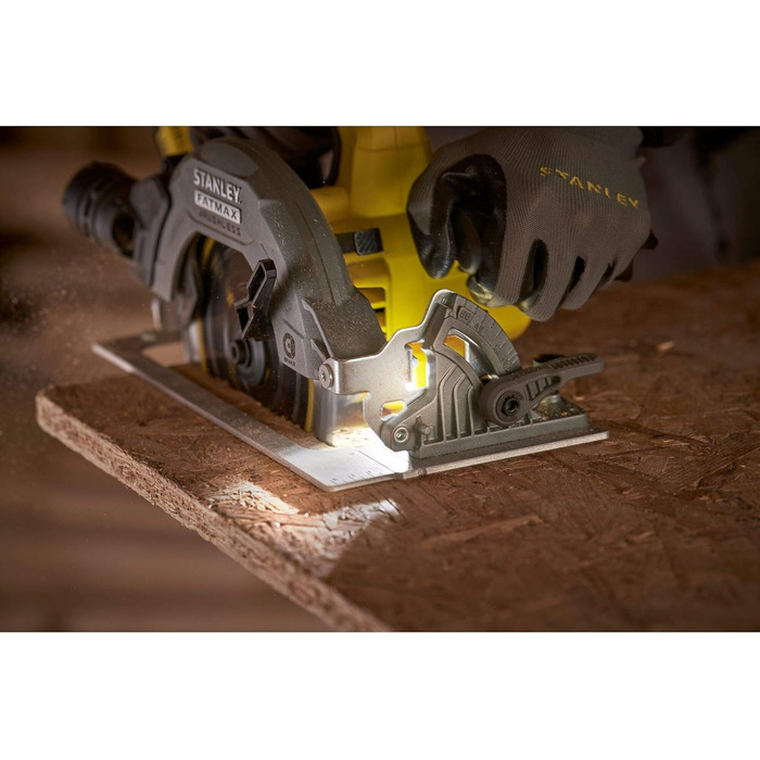 Акумуляторна портативна дискова пила Stanley FatMax V20 SFMCS550M2K (18 В, 4,0 Ач, безщіткова, безінструментальне регулювання глиб