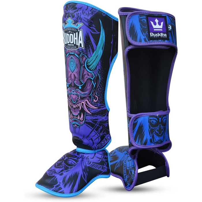 ОДЯГ BUDDHA FIGHT WEAR Епічна модель щитків для муай-тай, ММА та кікбоксингу Виготовлено зі синтетичної шкіри останнього покоління Більш міцні та посилені шви, синій XL