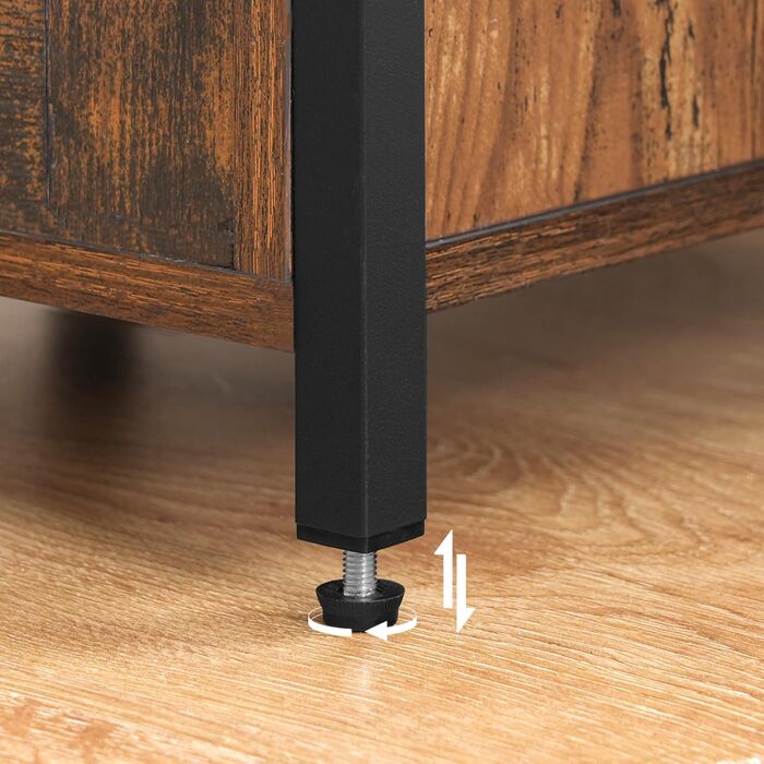 Сервант HOOBRO з шухлядою, комод у вінтажному стилі, регульована полиця, невелика телефонна шафка, для вітальні, спальні, (30 x 34 x 75 см) темно-коричневий та чорний EBF15CW01G1