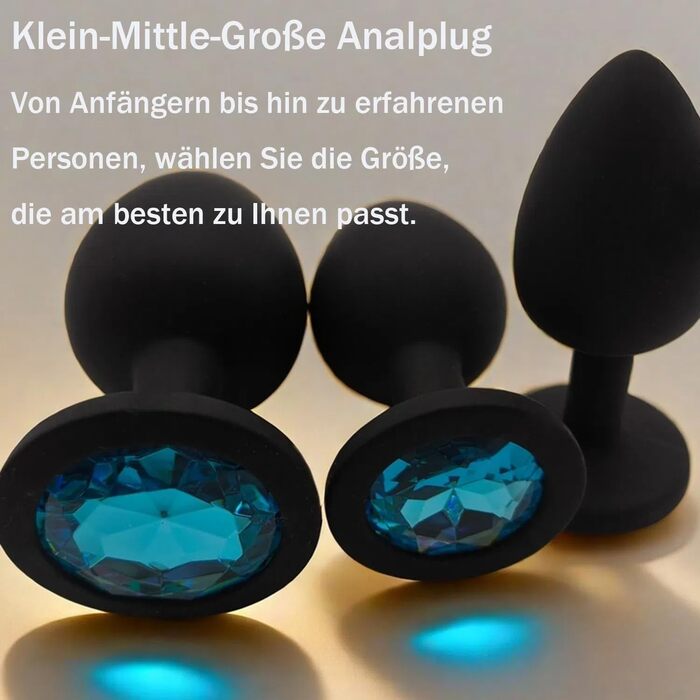 Набір анальних пробок ZYQMEL, силікон, синій, 3 шт.