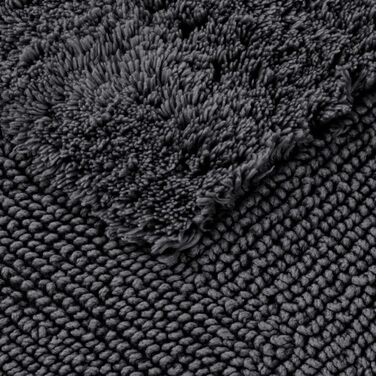 Килимок для ванної mve Loft з ворсом 60 x 100 см, виготовлений зі 100 бавовни, колір Графіт 60 x 100 см