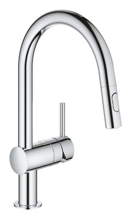 Кухонний змішувач GROHE Minta з висувним виливом, 2 режими струменя, поворот на 360, система економії води, хром, 32321002