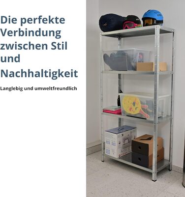 Система стелажів SCHULTE з 4 полицями PowerMAX, вантажопідйомність 50 кг, 137x75x30 см (ВxШxГ), оцинкована (полиця для зберігання, полиця для майстерні, полиця для підвалу, полиця для гаража, металева полиця)