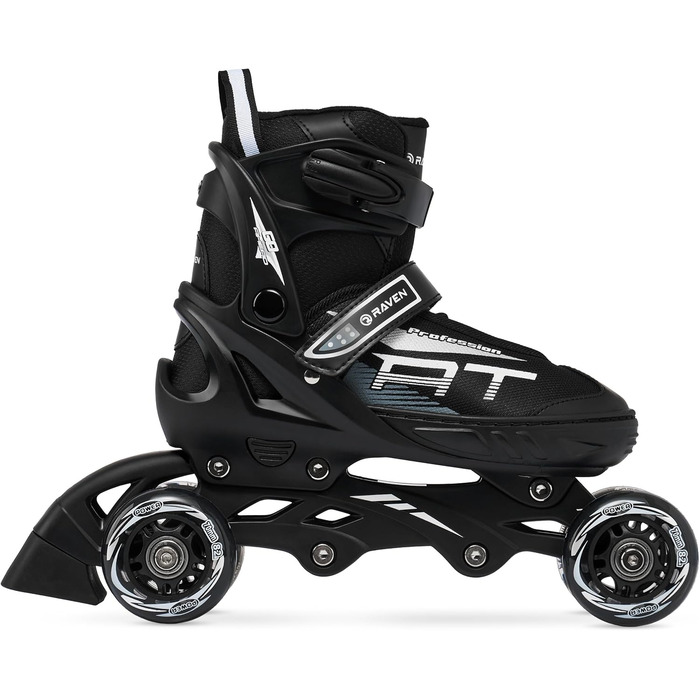 В-1 Роликові ковзани, трискейти, роликові ковзани, ковзани для льоду для дітей та дорослих, регульовані розміри 38-42 (25 см-27,5 см), чорні, 4-