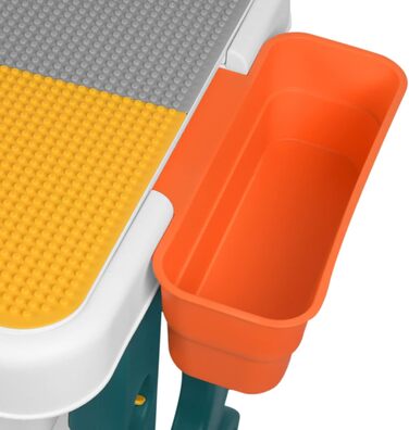 Дитячий набір столу та стільця 5-в-1 Дитячий стіл, стілець, ігровий стіл з 2 стільцями, двостороння стільниця, регульована висота, багатофункціональне місце для зберігання дітей, навчальні, ігрові, дитячі меблі, 63 x 47 x 56 см (блоки не входять до компле