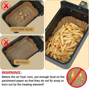 Папір для випічки GINOYA для Tefal EY9018 Dual Easy Fry 5.2/3.1 л, мультипіч Philips з подвійним кошиком 3000 серії, Moulinex 8.3 л, Cecotec, DMS, фритюрниці Аксесуари для двокамерної фритюрниці 100 шт. , папір для випічки для Tefal EY9018