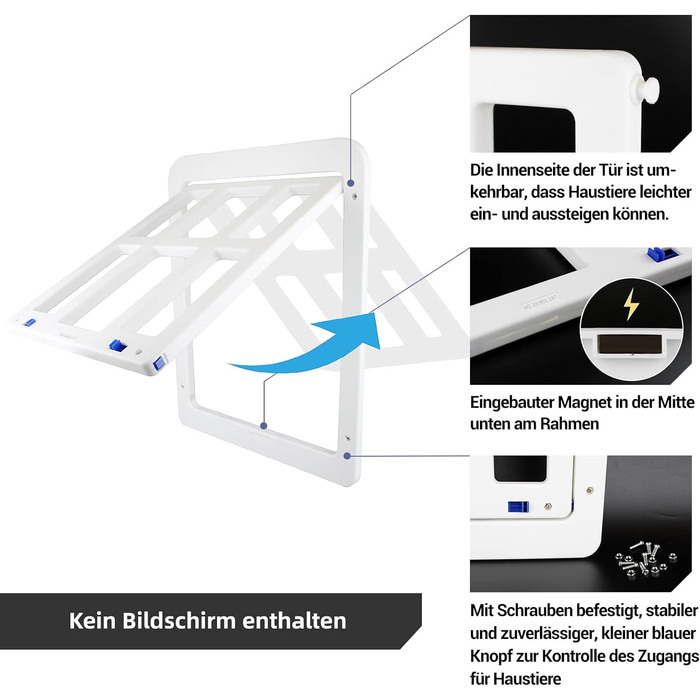 Заслінка для домашніх тварин для сітки від мух Заслінка для собак з магнітами Котяча заслінка Дверцята Легке встановлення для котів/собак (34 см x 44 см) (Розмір 25 см x 31,5 см, білий)