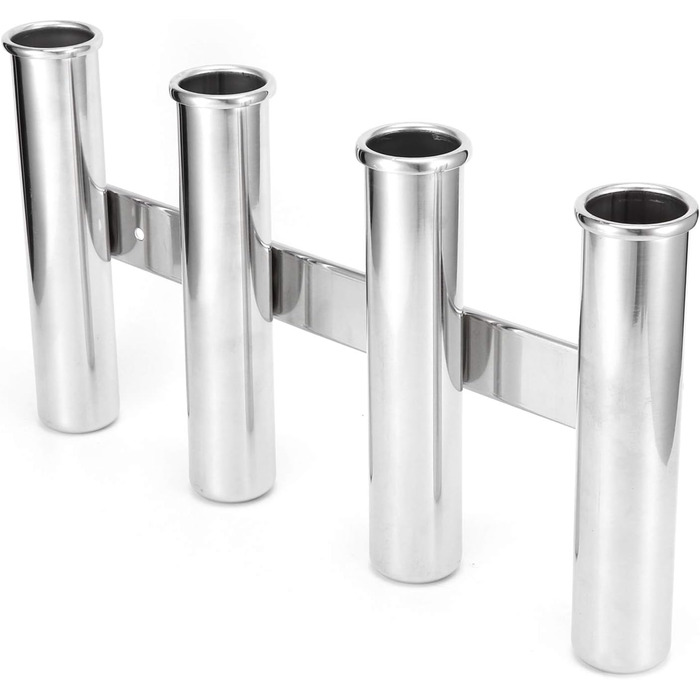 Тримач для вудки KIMISS з 4 трубками з нержавіючої сталі для кріплення на човні та яхті - вертикальне кріплення для безпечної риболовлі в морському середовищі